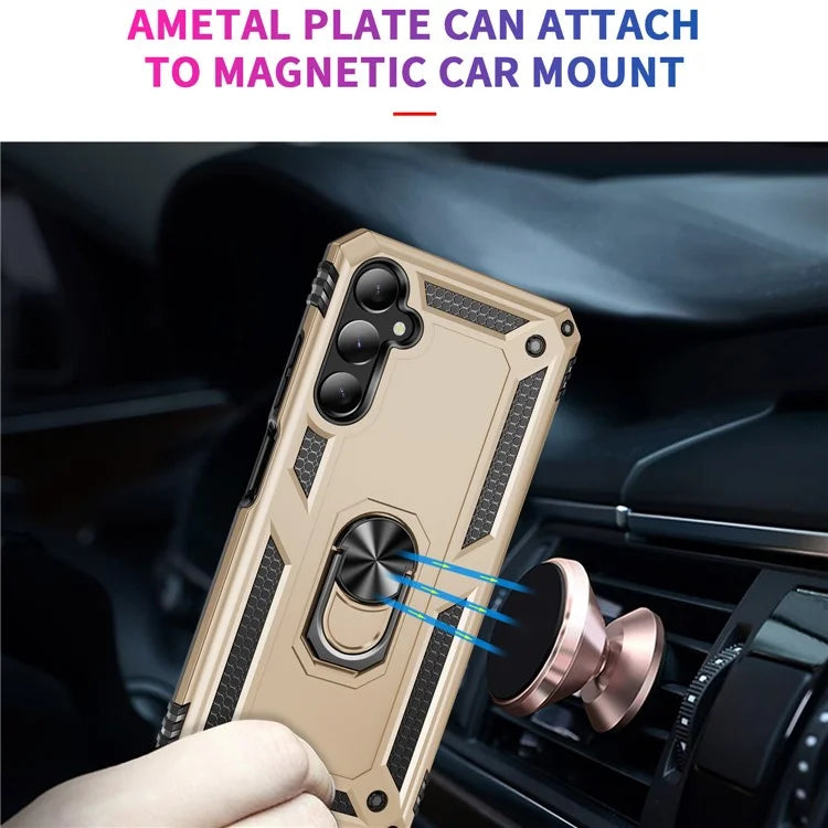 For Samsung Galaxy A05s 4G Case Ring Kickstand Anti-fall TPU+PC Phone Cover