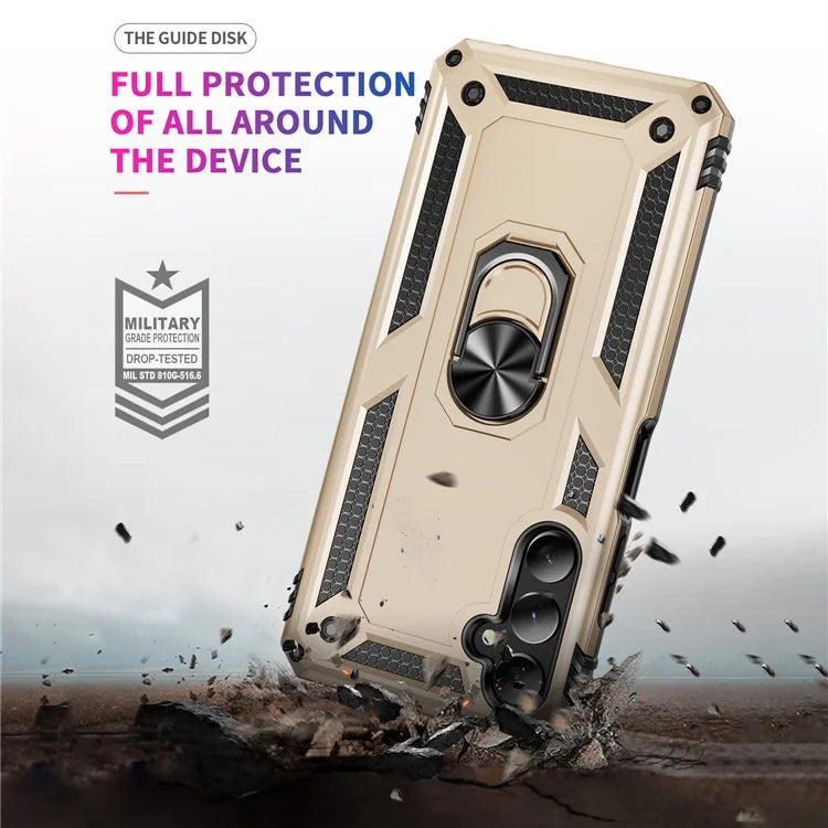 For Samsung Galaxy A05s 4G Case Ring Kickstand Anti-fall TPU+PC Phone Cover