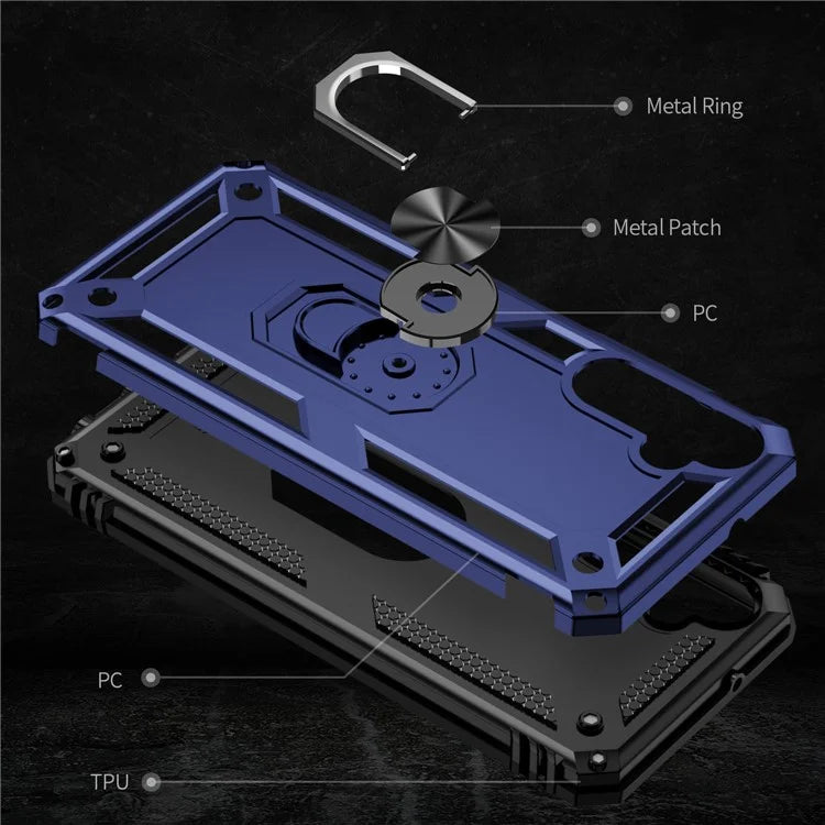 For Samsung Galaxy A05s 4G Case Ring Kickstand Anti-fall TPU+PC Phone Cover