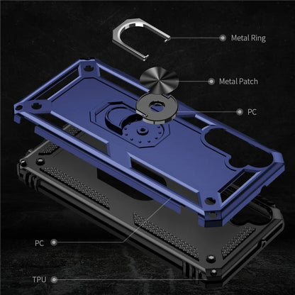 For Samsung Galaxy A05s 4G Case Ring Kickstand Anti-fall TPU+PC Phone Cover