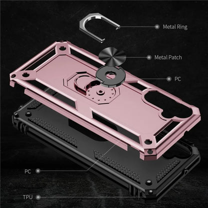 For Samsung Galaxy A05s 4G Case Ring Kickstand Anti-fall TPU+PC Phone Cover