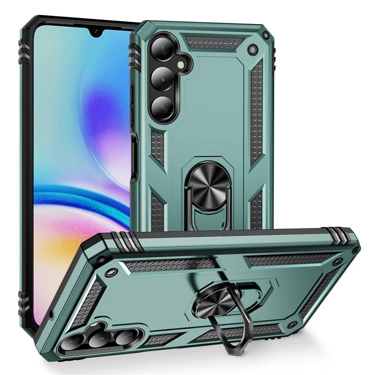 For Samsung Galaxy A05s 4G Case Ring Kickstand Anti-fall TPU+PC Phone Coverish Green