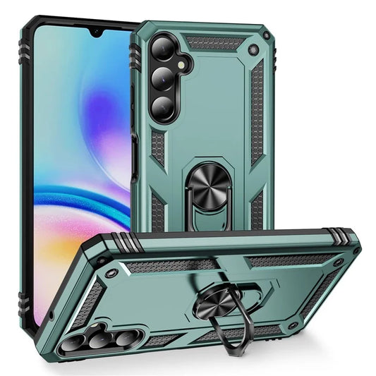 For Samsung Galaxy A05s 4G Case Ring Kickstand Anti-fall TPU+PC Phone Coverish Green