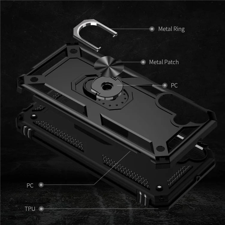 For Samsung Galaxy A15 5G Case PC+TPU Shockproof Phone Cover with Kickstand