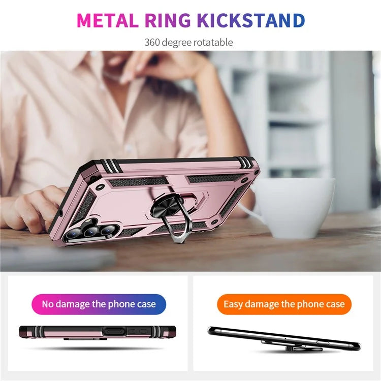 For Samsung Galaxy A15 5G Case PC+TPU Shockproof Phone Cover with Kickstand