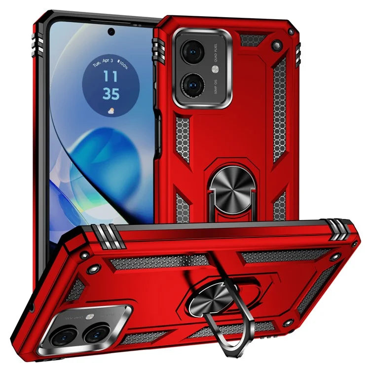 For Motorola Moto G54 5G Case Anti-scratch TPU+PC Ring Kickstand Phone Cover