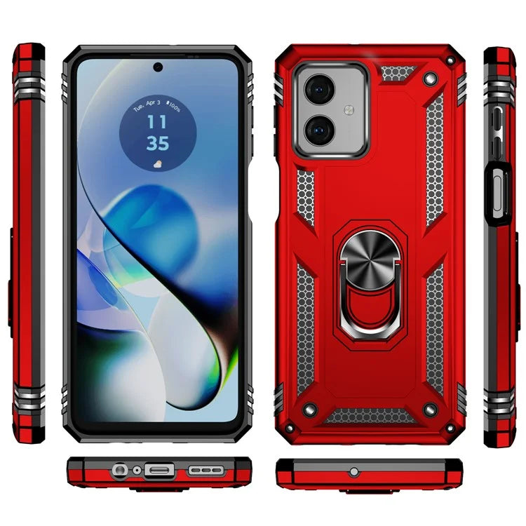 For Motorola Moto G54 5G Case Anti-scratch TPU+PC Ring Kickstand Phone Cover
