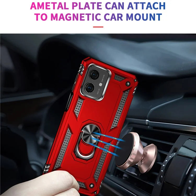 For Motorola Moto G54 5G Case Anti-scratch TPU+PC Ring Kickstand Phone Cover