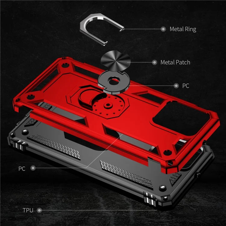 For Motorola Moto G54 5G Case Anti-scratch TPU+PC Ring Kickstand Phone Cover