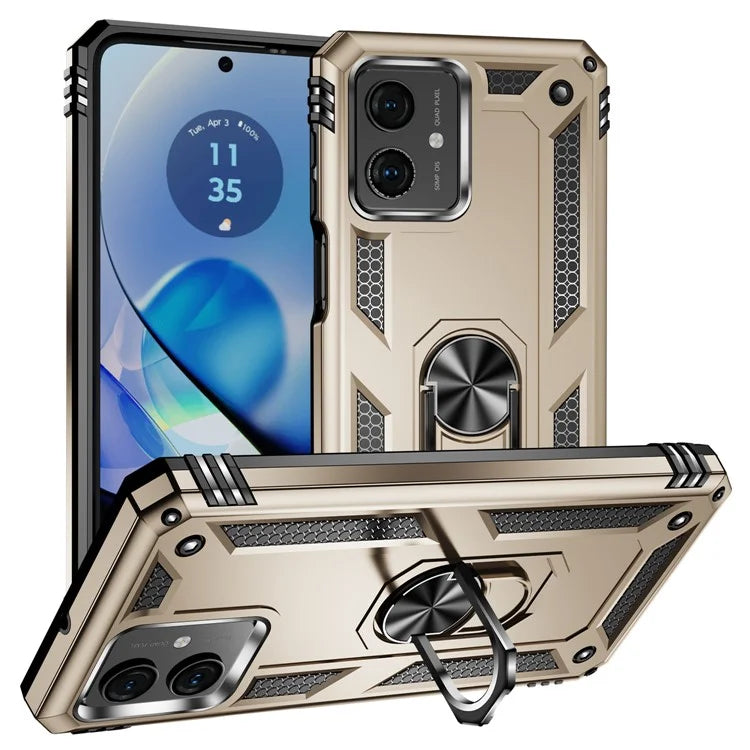 For Motorola Moto G54 5G Case Anti-scratch TPU+PC Ring Kickstand Phone Cover