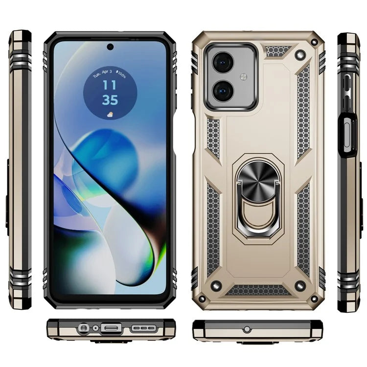 For Motorola Moto G54 5G Case Anti-scratch TPU+PC Ring Kickstand Phone Cover