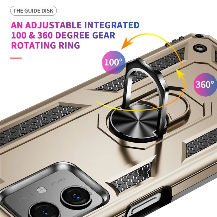 For Motorola Moto G54 5G Case Anti-scratch TPU+PC Ring Kickstand Phone Cover