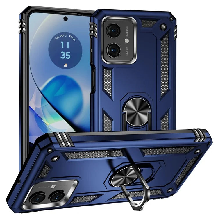 For Motorola Moto G54 5G Case Anti-scratch TPU+PC Ring Kickstand Phone Cover