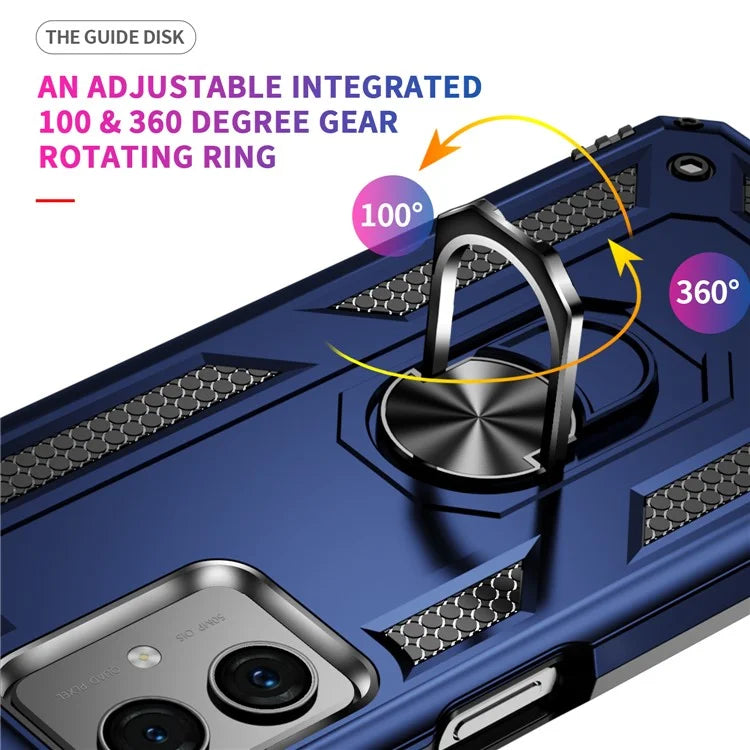 For Motorola Moto G54 5G Case Anti-scratch TPU+PC Ring Kickstand Phone Cover