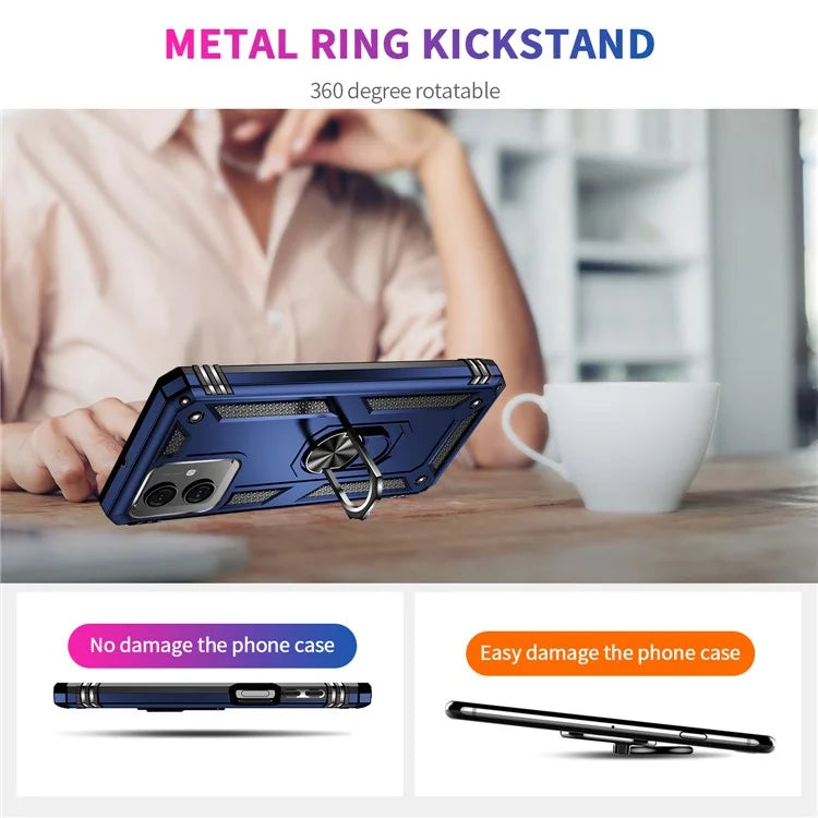 For Motorola Moto G54 5G Case Anti-scratch TPU+PC Ring Kickstand Phone Cover