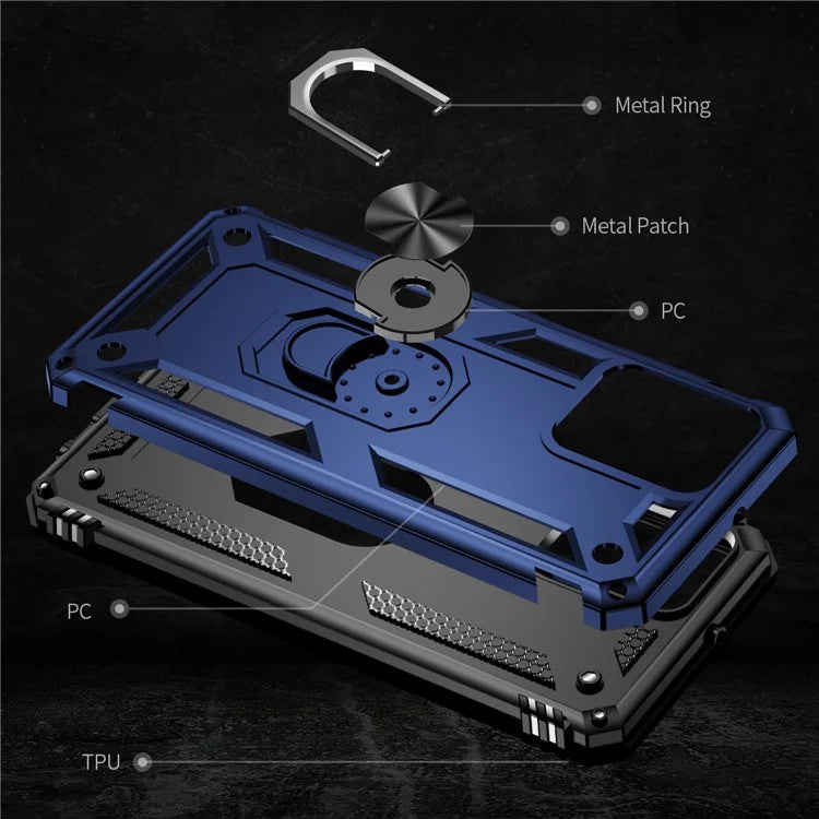 For Motorola Moto G54 5G Case Anti-scratch TPU+PC Ring Kickstand Phone Cover