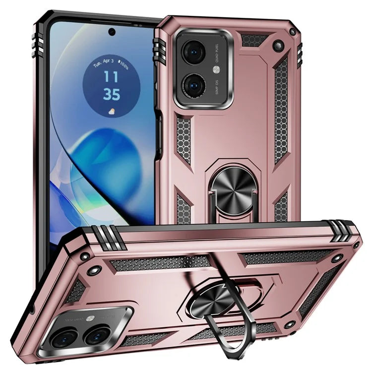 For Motorola Moto G54 5G Case Anti-scratch TPU+PC Ring Kickstand Phone Cover