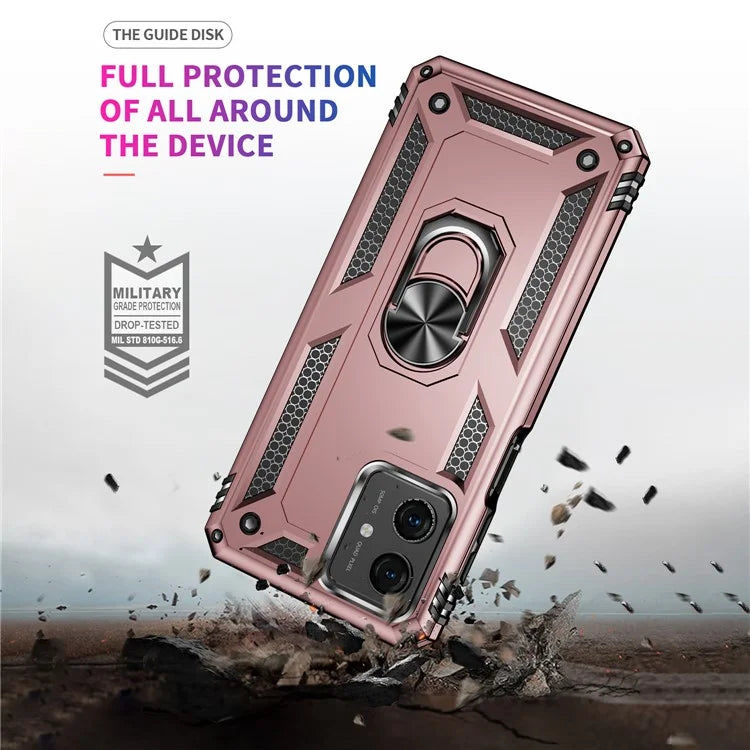 For Motorola Moto G54 5G Case Anti-scratch TPU+PC Ring Kickstand Phone Cover