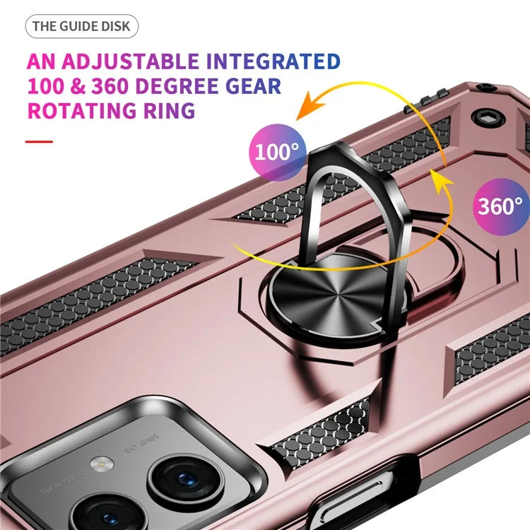 For Motorola Moto G54 5G Case Anti-scratch TPU+PC Ring Kickstand Phone Cover