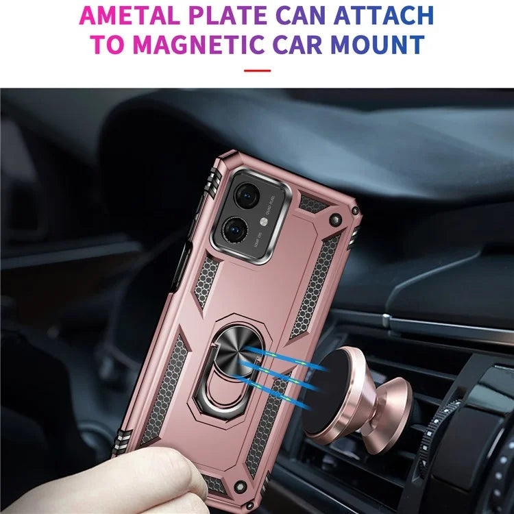 For Motorola Moto G54 5G Case Anti-scratch TPU+PC Ring Kickstand Phone Cover