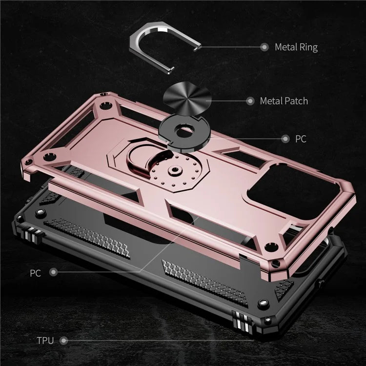 For Motorola Moto G54 5G Case Anti-scratch TPU+PC Ring Kickstand Phone Cover