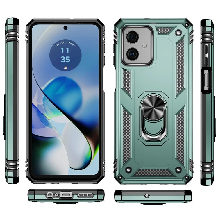 For Motorola Moto G54 5G Case Anti-scratch TPU+PC Ring Kickstand Phone Cover
