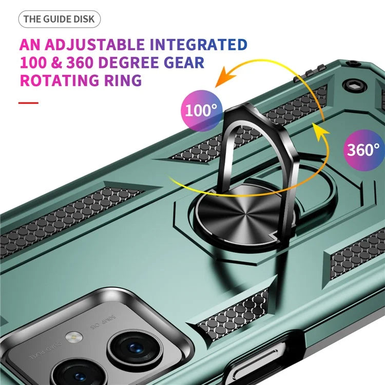 For Motorola Moto G54 5G Case Anti-scratch TPU+PC Ring Kickstand Phone Cover