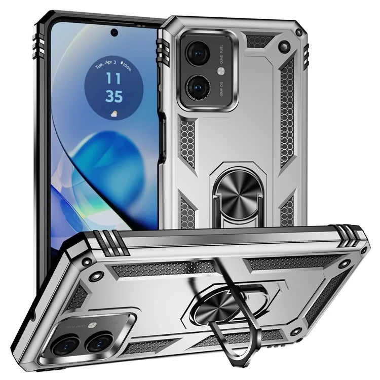 For Motorola Moto G54 5G Case Anti-scratch TPU+PC Ring Kickstand Phone Cover