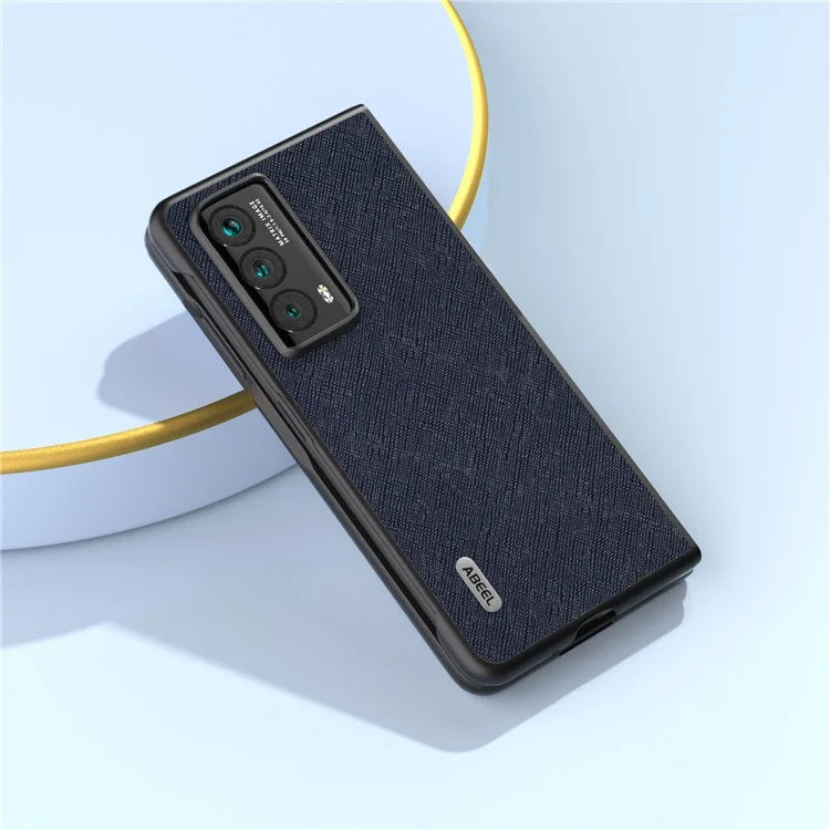 ABEEL For Honor Magic Vs2 5G Case Genuine Cow Leather Cross Texture Back Cover