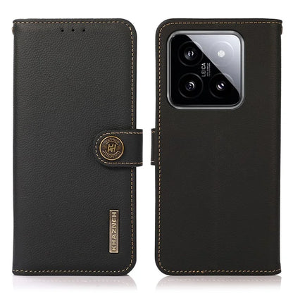 KHAZNEH For Xiaomi 14 Ultra Case Wallet Stand Genuine Cow Leather Cover