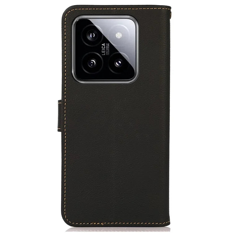 KHAZNEH For Xiaomi 14 Ultra Case Wallet Stand Genuine Cow Leather Cover