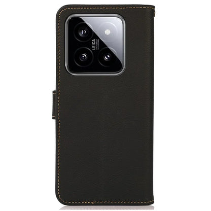 KHAZNEH For Xiaomi 14 Ultra Case Wallet Stand Genuine Cow Leather Cover