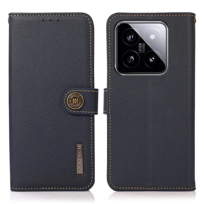 KHAZNEH For Xiaomi 14 Ultra Case Wallet Stand Genuine Cow Leather Cover