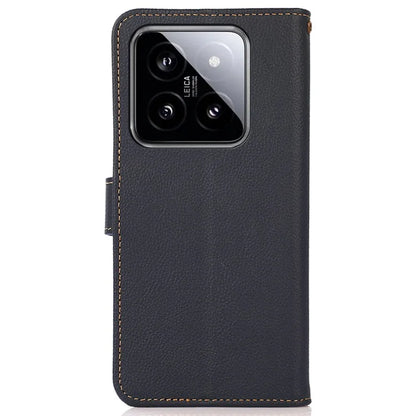 KHAZNEH For Xiaomi 14 Ultra Case Wallet Stand Genuine Cow Leather Cover