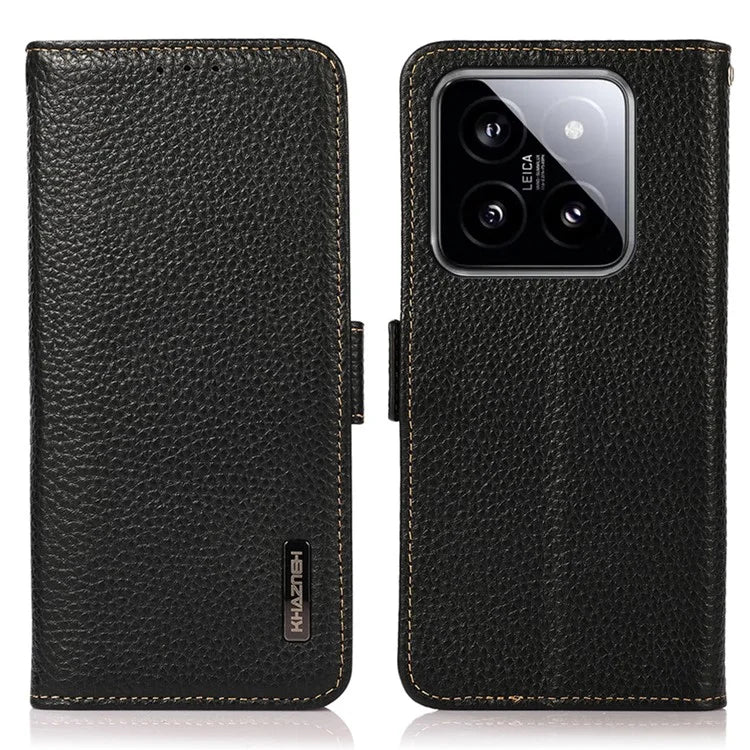 KHAZNEH For Xiaomi 14 Ultra Case Wallet Stand Litchi Texture Phone Cover