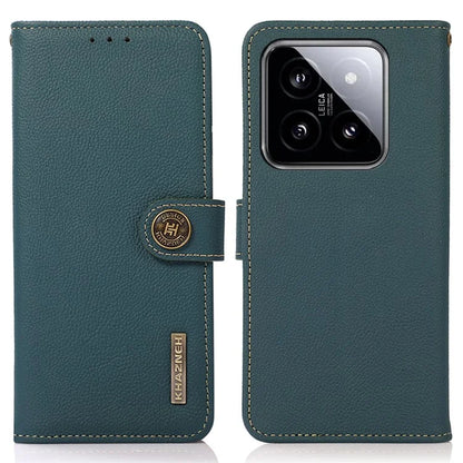 KHAZNEH For Xiaomi 14 Case RFID Blocking Wallet Mobile Phone Cover