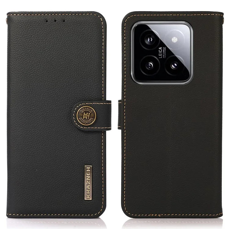 KHAZNEH For Xiaomi 14 Case RFID Blocking Wallet Mobile Phone Cover
