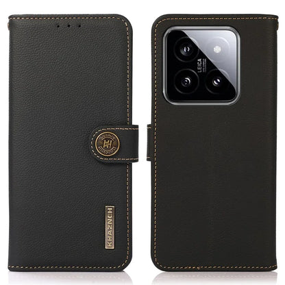 KHAZNEH For Xiaomi 14 Case RFID Blocking Wallet Mobile Phone Cover