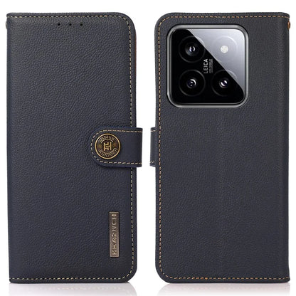 KHAZNEH For Xiaomi 14 Case RFID Blocking Wallet Mobile Phone Cover