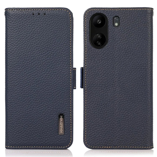 KHAZNEH For Xiaomi Redmi 13C 4G / Poco C65 4G Case RFID Blocking Litchi Texture Wallet Cover
