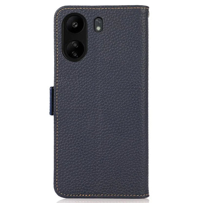 KHAZNEH For Xiaomi Redmi 13C 4G / Poco C65 4G Case RFID Blocking Litchi Texture Wallet Cover