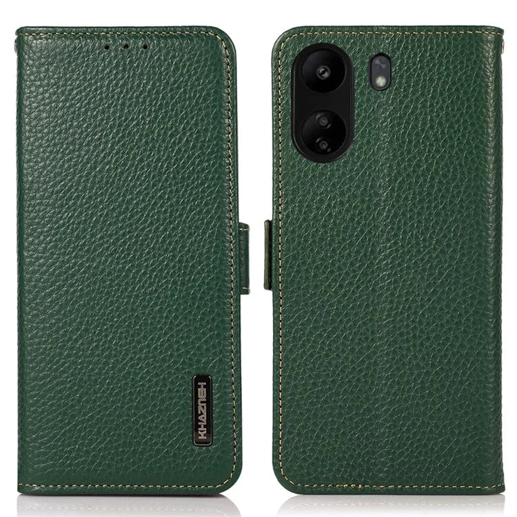 KHAZNEH For Xiaomi Redmi 13C 4G / Poco C65 4G Case RFID Blocking Litchi Texture Wallet Cover