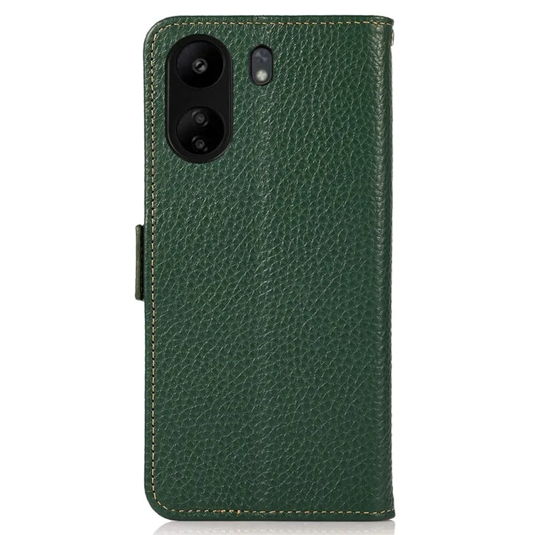 KHAZNEH For Xiaomi Redmi 13C 4G / Poco C65 4G Case RFID Blocking Litchi Texture Wallet Cover