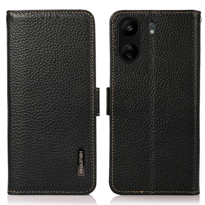 KHAZNEH For Xiaomi Redmi 13C 4G / Poco C65 4G Case RFID Blocking Litchi Texture Wallet Cover