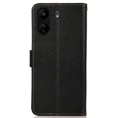 KHAZNEH For Xiaomi Redmi 13C 4G / Poco C65 4G Case RFID Blocking Litchi Texture Wallet Cover