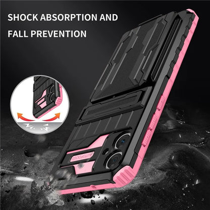 For Samsung Galaxy A05 4G Case Anti-drop PC + TPU Phone Cover with Kickstand and Detachable Card Holder