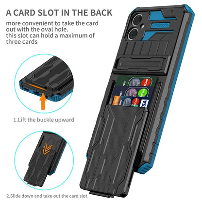 For Samsung Galaxy A05 4G Case Anti-drop PC + TPU Phone Cover with Kickstand and Detachable Card Holder