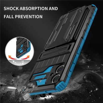 For Samsung Galaxy A05 4G Case Anti-drop PC + TPU Phone Cover with Kickstand and Detachable Card Holder