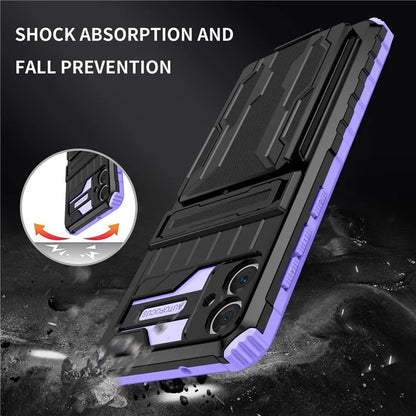 For Samsung Galaxy A05 4G Case Anti-drop PC + TPU Phone Cover with Kickstand and Detachable Card Holder