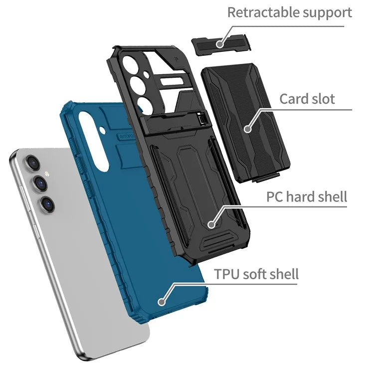 For Samsung Galaxy S23 FE Case Anti-scratch PC+TPU Kickstand Mobile Phone Cover